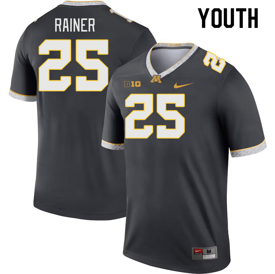 Youth #25 Zahir Rainer Minnesota Golden Gophers College Football Jerseys Stitched-Charcoal